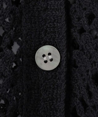 23区 【先行予約】エンブロイダリーレース ポロ ニット ブラック系