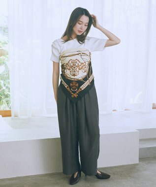 earth music&ecology アシメネックリブニットプルオーバー Off White