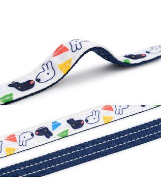 PET PARADISE リサとガスパール ショルダー リード 《三角柄》 ＳＭ 中型犬 ホワイト×ネイビー