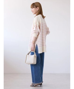 AMERICAN HOLIC パネルボーダーニットチュニック Pink