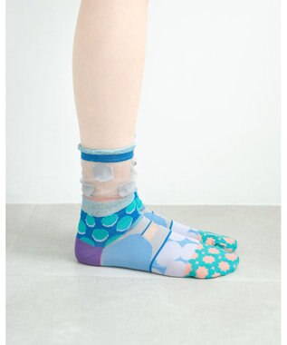 COQ DOTS CARNIVAL シアードットソックス ブルー