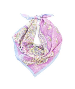 Marca 【伝統横濱スカーフ】YOKOHAMA MINATOMIRAI  大判 シルクツイル スカーフ ピンク