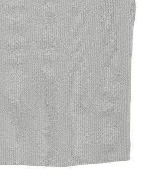 earth music&ecology アシメネックリブニットプルオーバー Gray Mixture