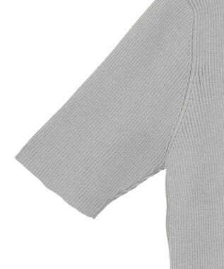 earth music&ecology アシメネックリブニットプルオーバー Gray Mixture