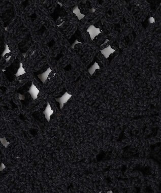 23区 【先行予約】エンブロイダリーレース ポロ ニット ブラック系