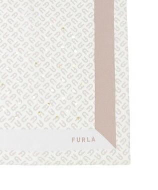 MOONBAT FURLA(フルラ)シルクツイル アーチロゴ スカーフ 65cm×65cm オフホワイト