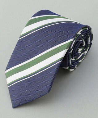 GOTAIRIKU GOTAIRIKU別注【日本製】シルク ネクタイ_レジメンタル柄 ネイビー系1