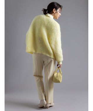 Te chichi 【Atelier Bonheur】キャットヤーンVネックカーディガン《2025winter catalog item》 イエロー