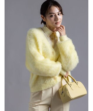 Te chichi 【Atelier Bonheur】キャットヤーンVネックカーディガン《2025winter catalog item》 イエロー
