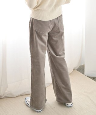 caqu ワイドフィット 裏起毛コーデュロイパンツ graige