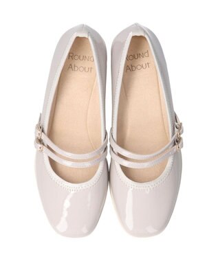 Bridget Birkin 【Round About】厚底ダブルストラップパンプス ライトグレーエナメル