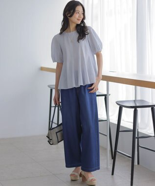組曲 S 【先行予約】ライトオンスデニム ワイドシルエットパンツ インディゴ系