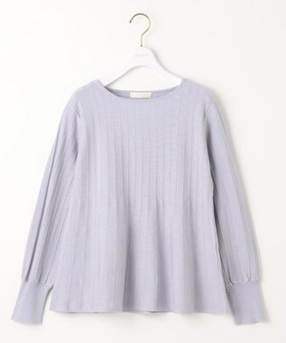 ANY SIS L 【洗える】ペプラム ニット ライトブルー