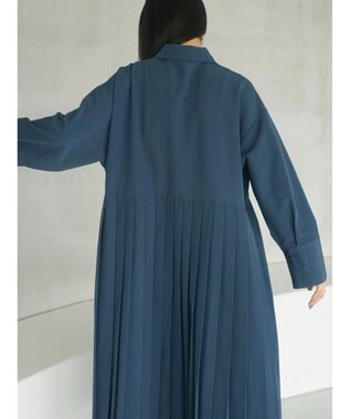 Green Parks armonia．プリーツシャツワンピース Gray