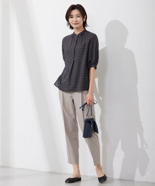 J.PRESS LADIES 【セットアップ対応・洗える・UVケア・速乾】 OXIJEWELストレッチ テーパード パンツ ベージュ系