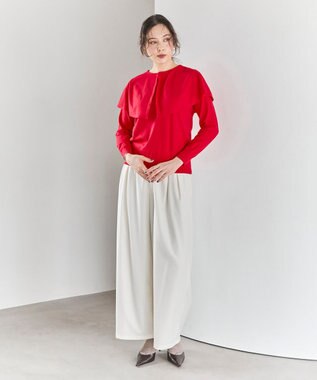 #Newans 【洗える】ケープカラープルオーバー レッド