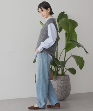 AMERICAN HOLIC イージーケアベーシックシャツ Stripe Sax