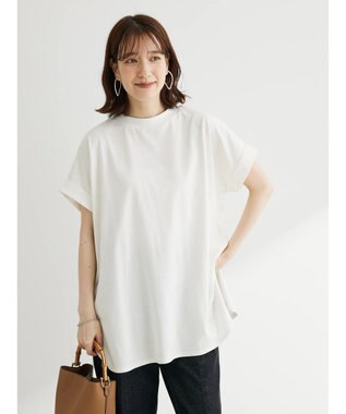 Green Parks 汗じみ防止Ｗカフスフレンチチュニック Off White