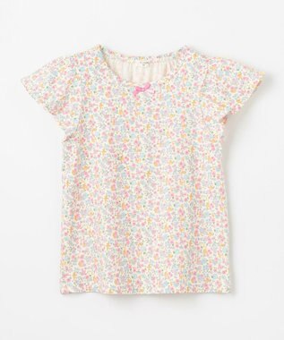 ANY KIDS 小花柄 プリント Tシャツ オフホワイト×花柄