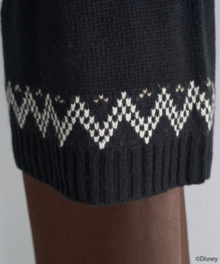 earth music&ecology 【予約】Disney/ミッキー刺繍ノルディックニットチュニック ブラック