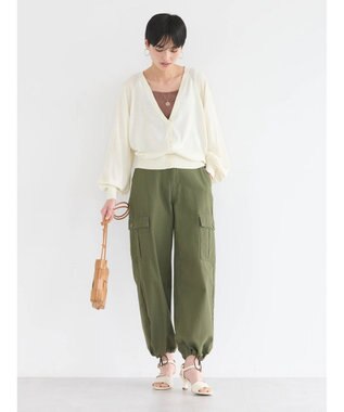 AMERICAN HOLIC 袖ボリュームショートニットカーディガン Ivory