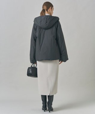 ICB 【WEB限定カラーあり・撥水加工】ADSダウン フーデットミドル丈コート チャコールグレー系