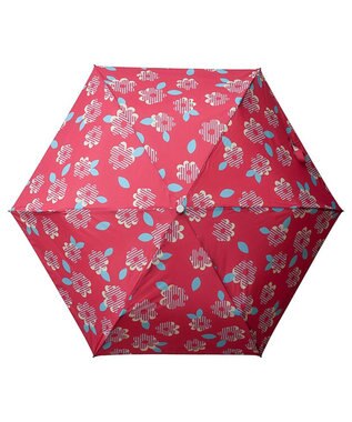 MOONBAT 【超撥水】フロータス (FLO(A)TUS) 折りたたみ傘 ストライプフラワー 耐風 レッド