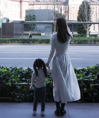 Green Parks AnriettMusee  リブニットドッキングワンピース Off White