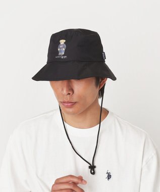 MOONBAT 【WEB限定】POLO RALPH LAUREN（ポロ ラルフ ローレン）遮光 レインハット  FLAG BEAR ポロベア ブラック