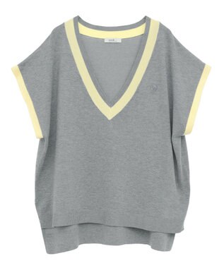 earth music&ecology チルデンライクベスト Gray Mixture