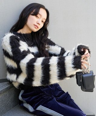 WEGO ファータッチボーダーショートプルオーバー ブラック