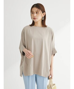 Green Parks 冷っとすずやか　ドルマンカット５分袖プルオーバー Gray Beige