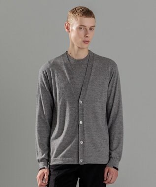 JOSEPH HOMME ウォッシャブルメリノ　Vネックカーディガン ライトグレー系