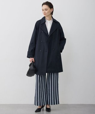 ICB L サッカードビーストライプ ワイドパンツ ネイビー×サックスストライプ