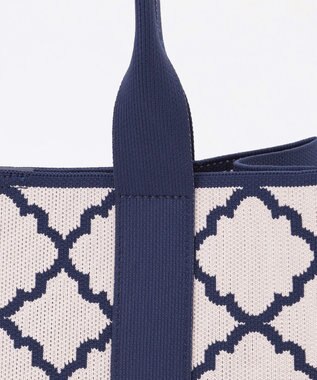 TOCCA 【大人百花掲載】【A4サイズ対応】CHECKER CLOVER KNITBAG ニットバッグ インディゴブルー系