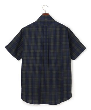 J.PRESS MEN 【KING SIZE 】【吸水速乾 / 接触冷感 / 高通気性】Aero Weave クールマックスサッカー チェック シャツ / B.D. ネイビー系3