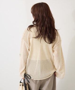 AMERICAN HOLIC 【WEB限定】ランダムロゴメッシュロングTシャツ/チュニック Ivory