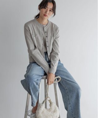 組曲 S ラメアンサンブル ニット グレージュ系