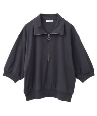 Green Parks ７分袖ハーフＺＩＰプルオーバー Dark Gray