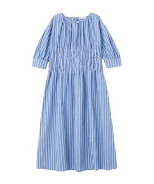 CRAFT STANDARD BOUTIQUE インド製 ハーフスリーブシャーリングワンピース Stripe