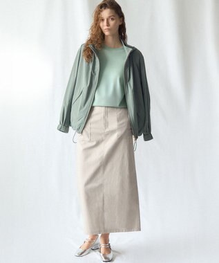 23区 L 【先行予約】ネオコンフォートストレッチ レーシーデザイン ニット スモーキーグリーン系