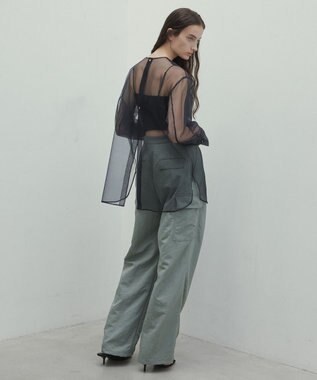 BEIGE， ERICA / シルクシースルークルーネックブラウス Black