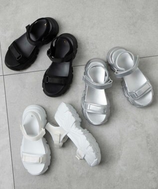 WEGO 【S～XLサイズ】厚底ダッドスポーツサンダル ホワイト