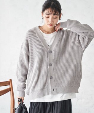 WEGO オーバーフィットカーディガン ライトグレー