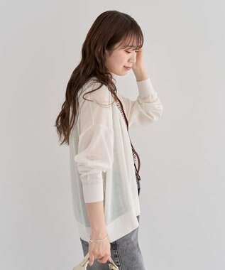 Green Parks 接触冷感ゆったりカーディガン Off White