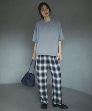 Green Parks トレーナー風ニットプルオーバー Gray