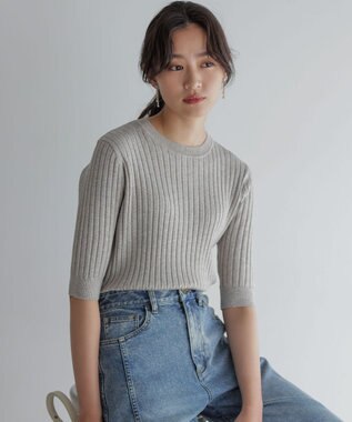 組曲 S ラメアンサンブル ニット グレージュ系