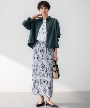 23区 S 【Oggi5月号掲載/接触冷感/速乾性】シアータンブラー シャツ ダークグリーン系