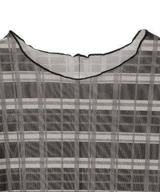 earth music&ecology シアーチェックプルオーバー Black