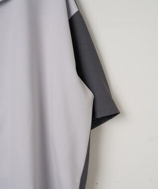 WEGO カラーブロックオープンカラーシャツ（S） ダークグレー